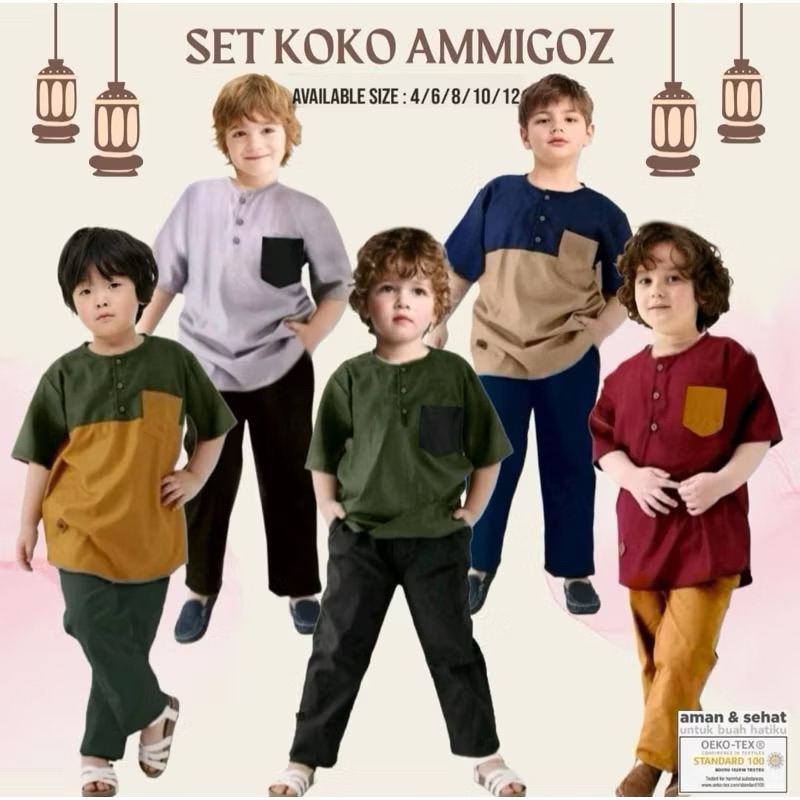 setelan koko toyobo anak laki laki brand ammigoz