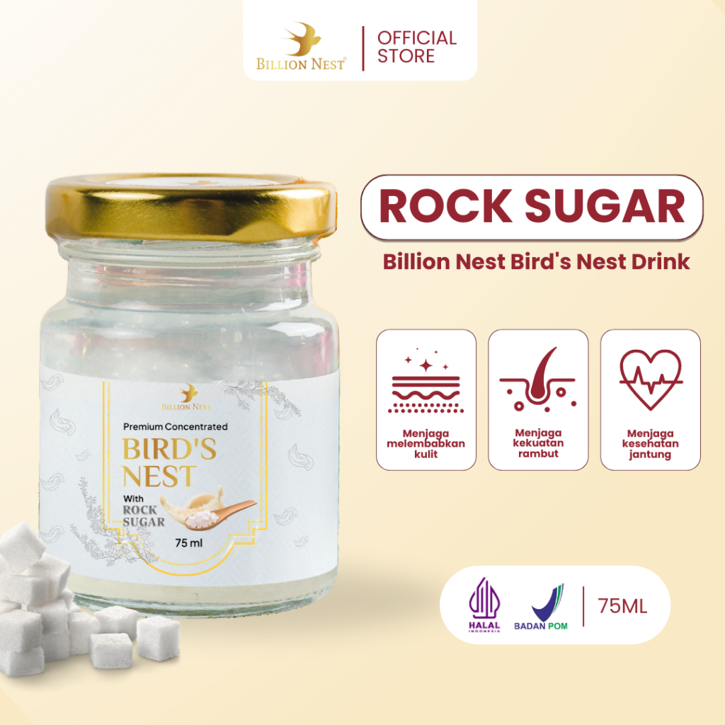 

BILLION NEST - Minuman Sarang Burung Walet - Rock Sugar Pandan - 1 JAR