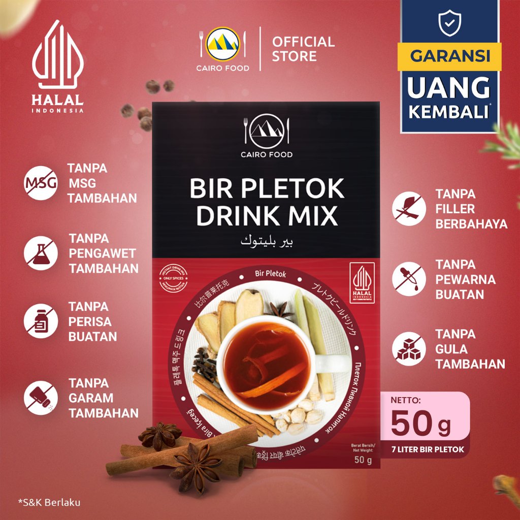 

Bubuk Minuman Bir Pletok Sehat – Tanpa MSG, 100% Rempah Murni | Cairo Food