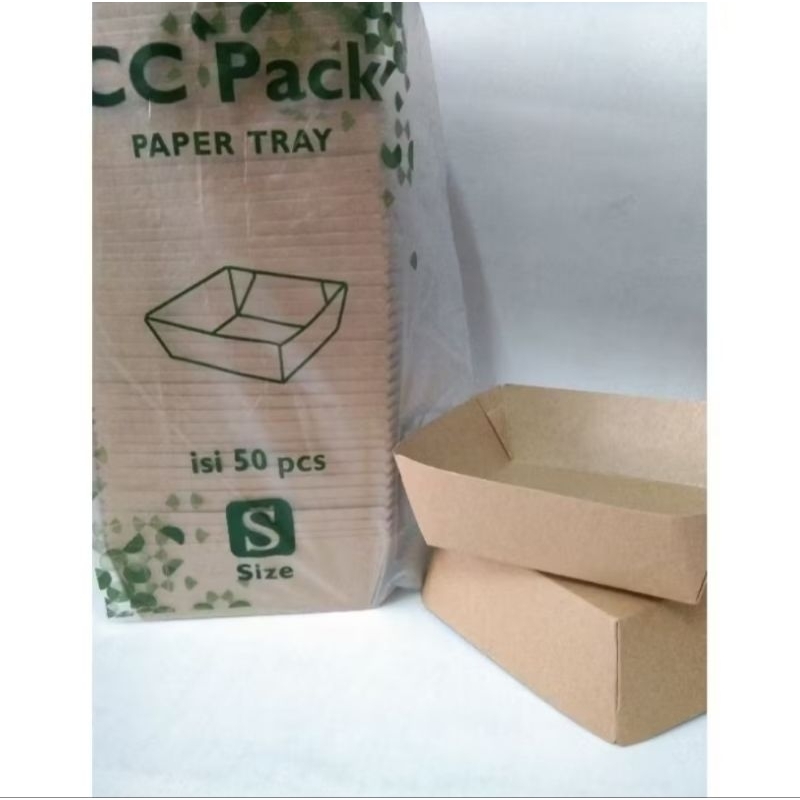 PAPER TRAY COKLAT LAMINASI / PAPER LUNCH BOX KRAFT TANPA TUTUP / PAPER FOOD TRAY PIRING KERTAS /  UK