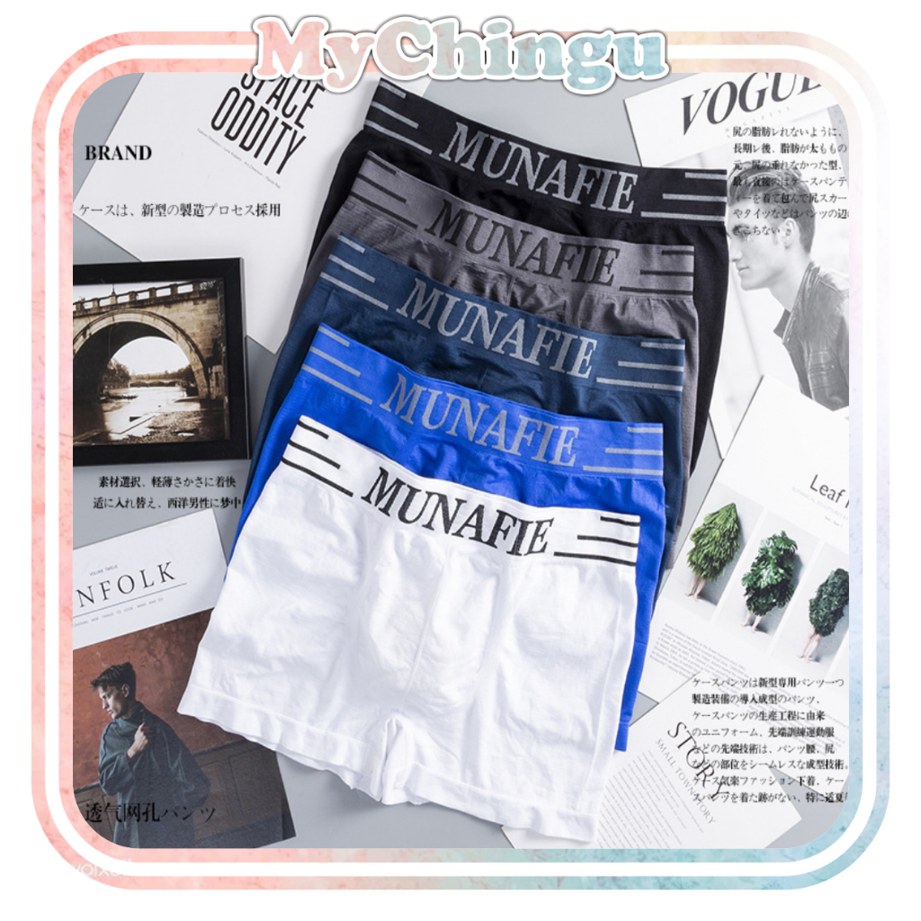 ❀ Chingu ❀ PW141 (Bahan Tipis) Celana Dalam Pria Boxer Elastis CD Boxer Cowok Polos Warna Celana Dal