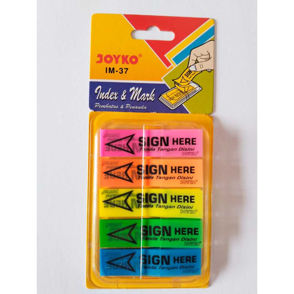 

stick note sign here joyko