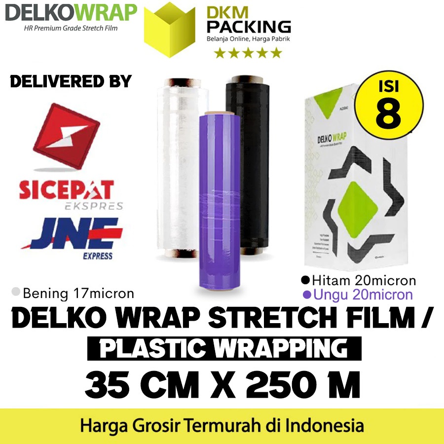 

Stretch Film 35cm x 250m Plastik Wrapping DELKO WRAP TERMURAH / DUS KARGO