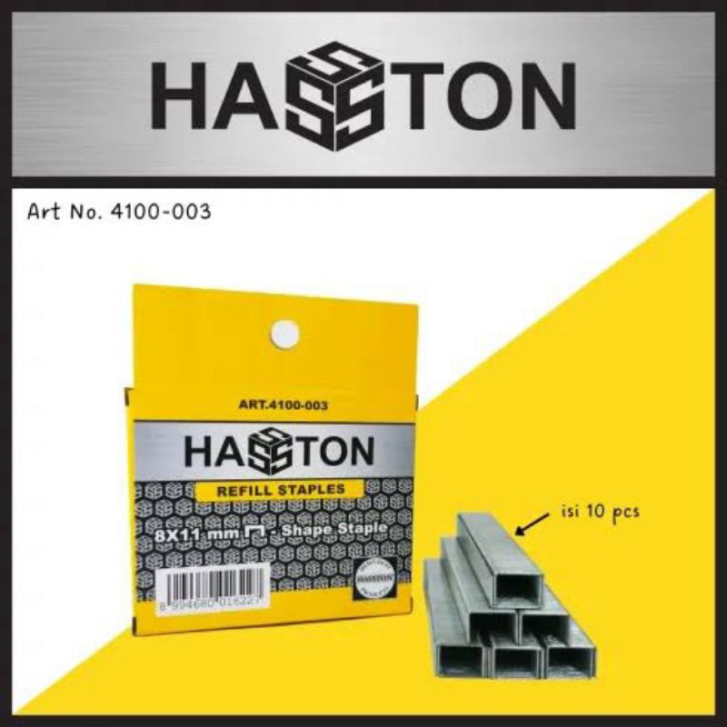 

isi refill steker tembak HASTON 8X11mm stapler prohex nailer