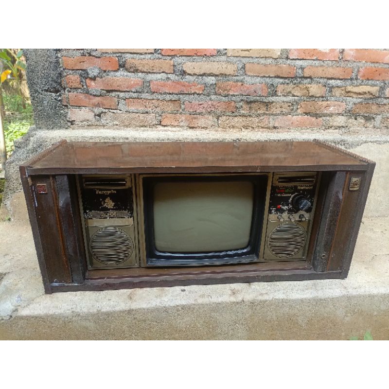 tv kayu rak national antik jadul vintage