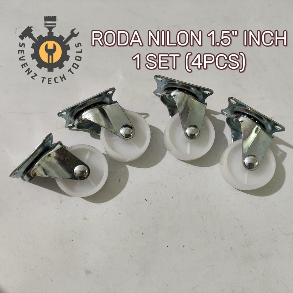 (4 PCS)RODA NILON 1.5 INCH 3,8CM RODA NYLON KECIL 1.5 INCH PER 1 SET (4PCS) RODA CASTER ATAU NILON K