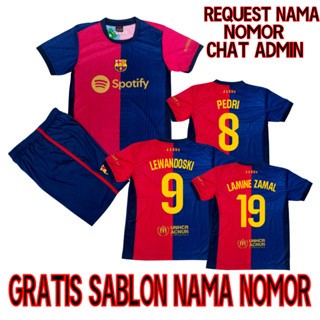 GRTAIS CUSTOM NAMA JERSEY BARCELONA ANAK/SETELAN JERSEY BARCELONA USIA 7-15THN