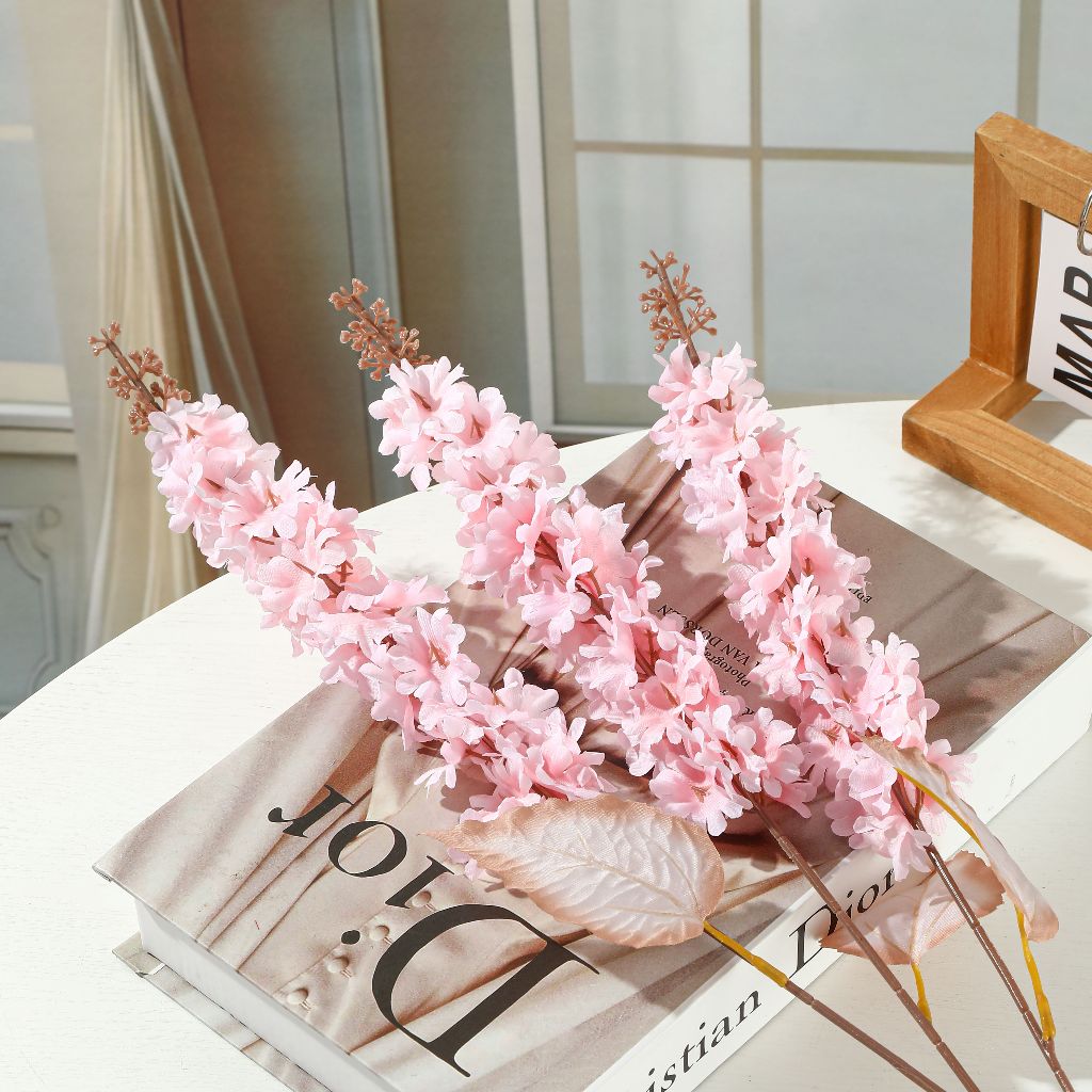 Bunga tiruan hyacinth 3 Bunga Hias Plastik dekorasi wedding dan dekorasi kamar-Grosir