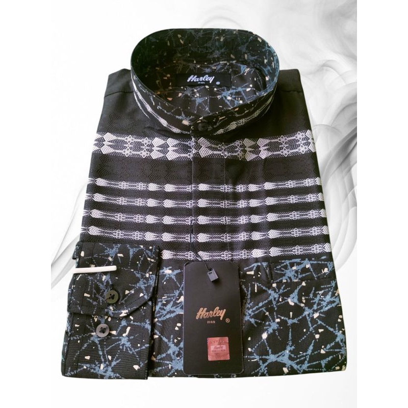 Kemko Kmeja koko HARLEY MAN Pria lengan panjang motif trbaru