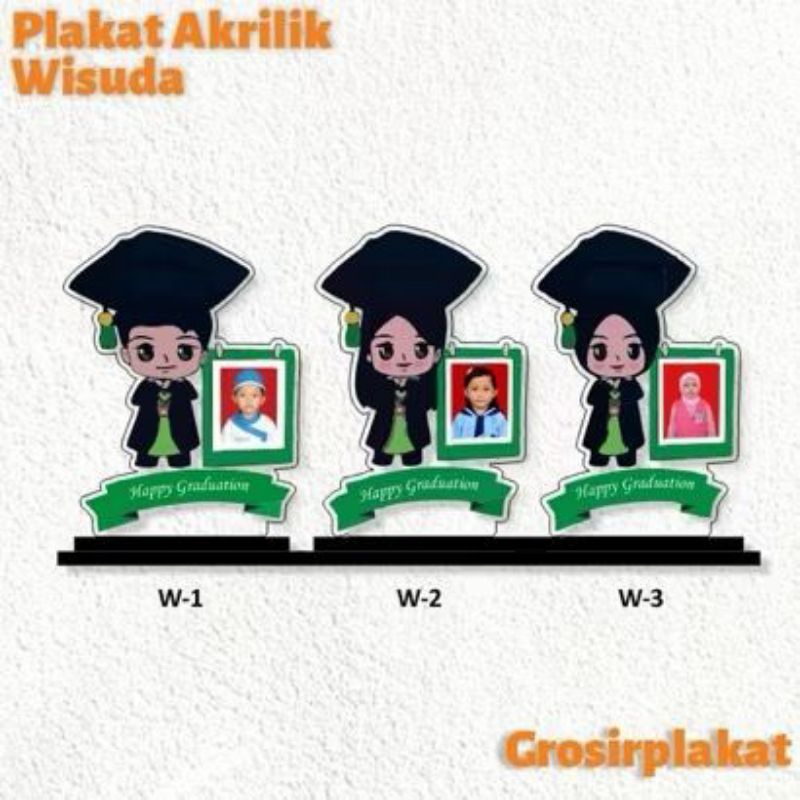 Piala Wisuda Akrilik Custom Plakat Wisuda Custom Bingkai Foto Siswa