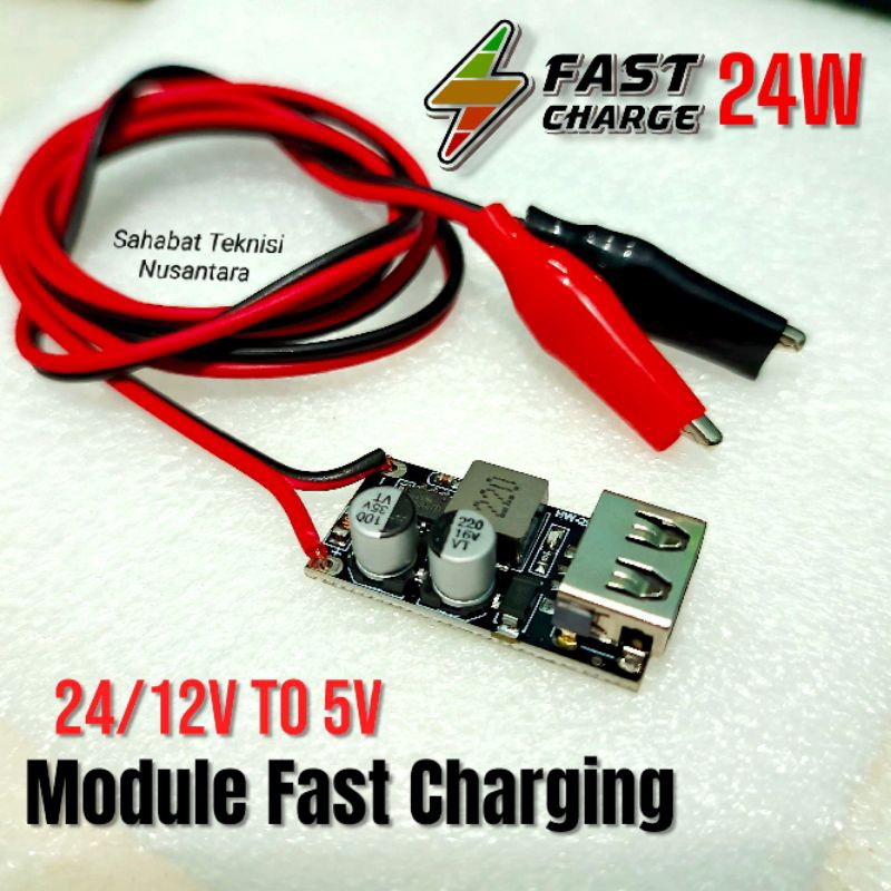 Modul fast Charger 5V 24W | modul fast charger Dari Aki 12-24V