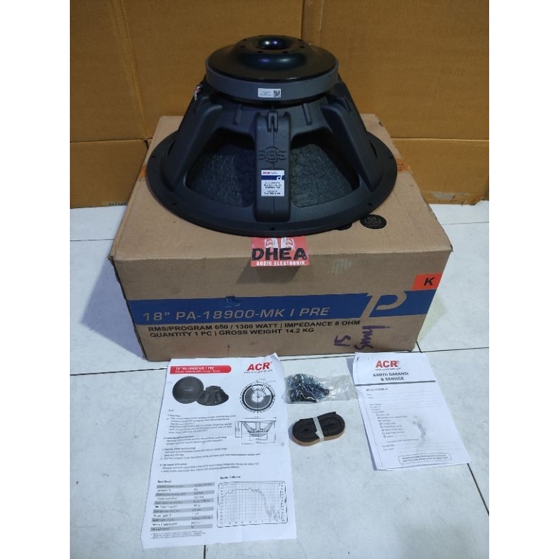 Speaker Component ACR Premier 18900 MK1 MKI Original 18 inchi 1300 Watt Subwoofer 18in PA 18900 Daun