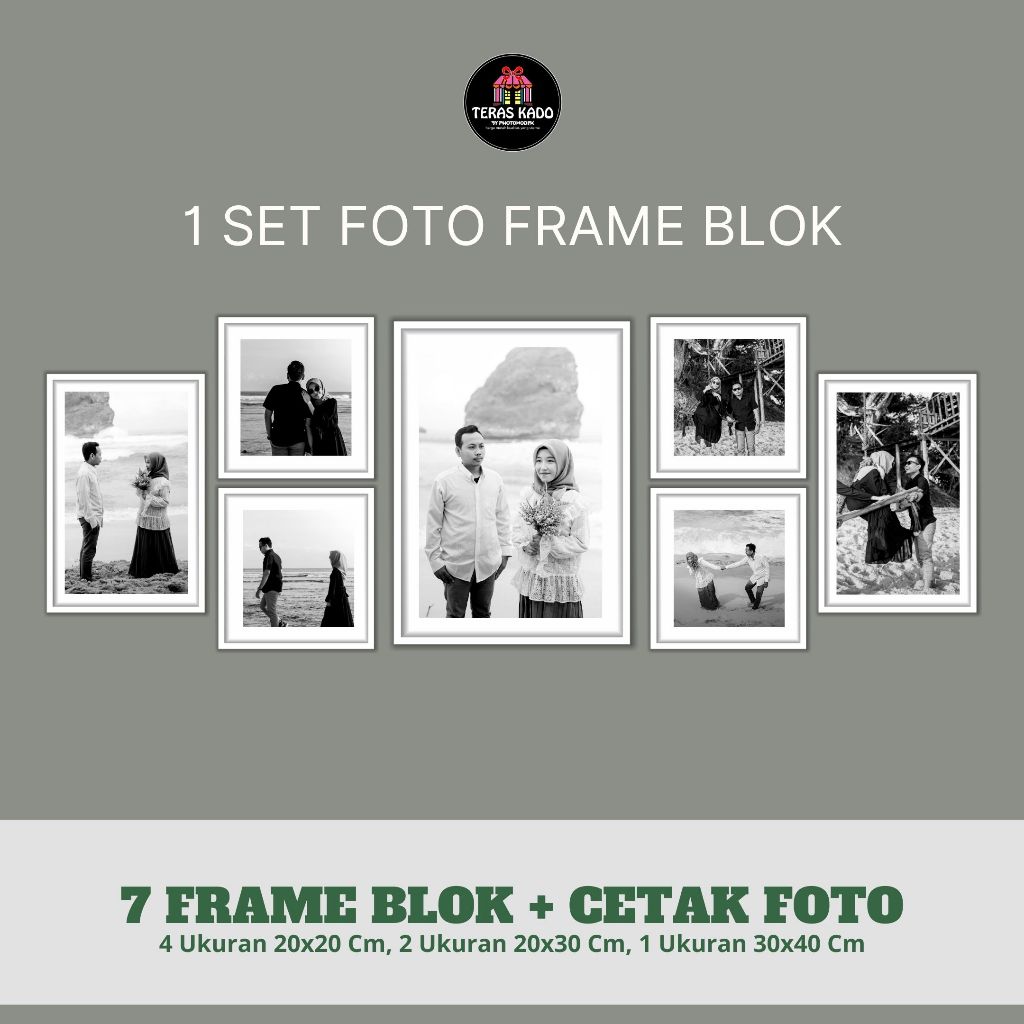 1 SET PAKET CETAK 7 FOTO + FRAME BLOK FIBER CUSTOM