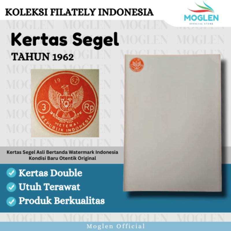 

Kertas Segel Tahun 1962 Double Slide Asli Original