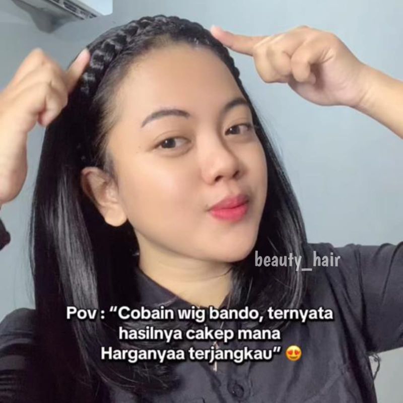WIG BANDO RAMBUT PENDEK MODEL BOB PENDEK WIG RAMBUT PALSU BANDO RAMBUT KEPANG PENDEK GAYA WANITA KOR