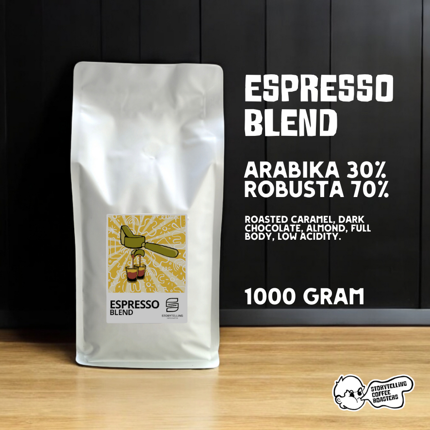 

Kopi espresso blend Arabika 30% Robusta 70% / House blend coffee / 1000 gram / 1 kg / biji atau bubuk