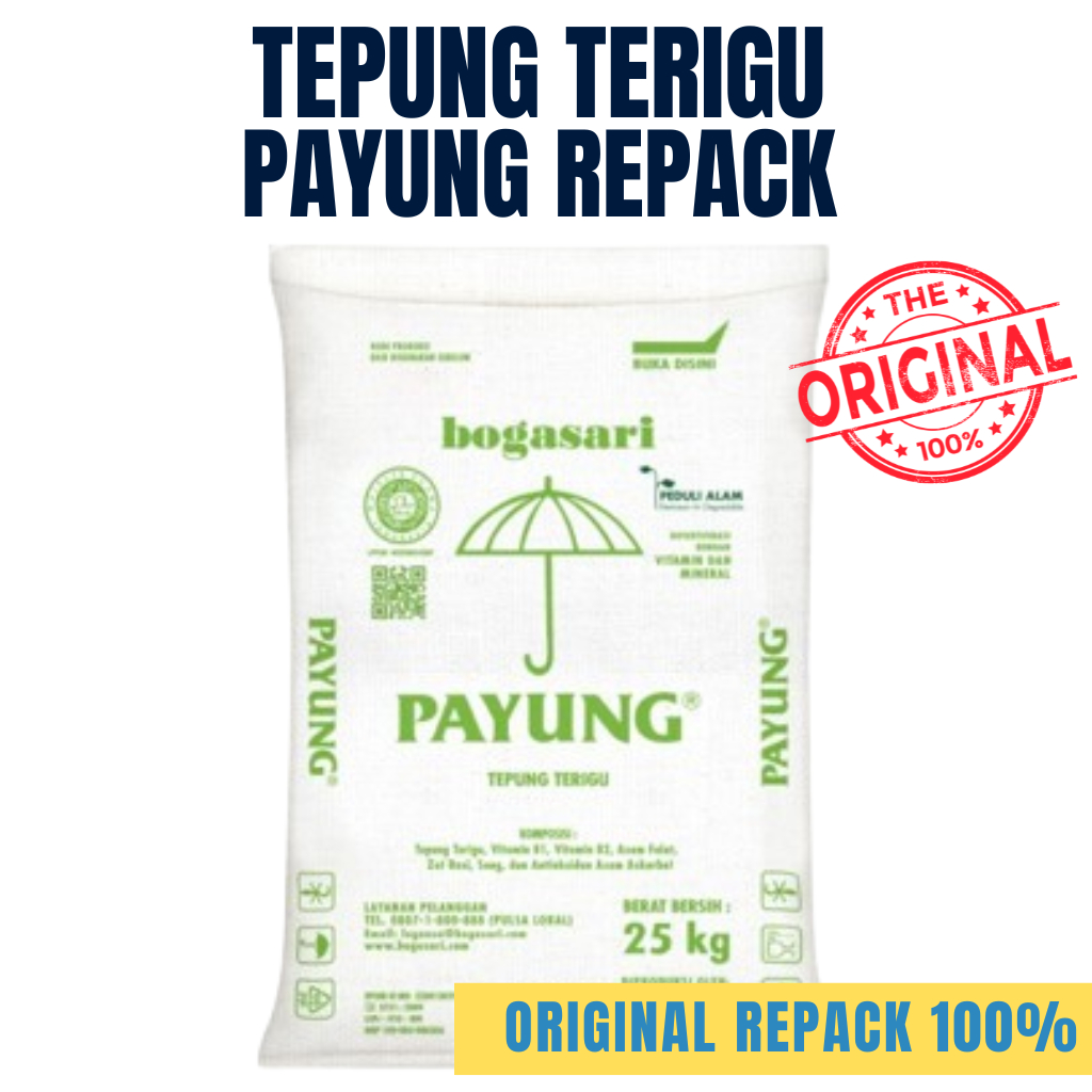

TEPUNG TERIGU PAYUNG REPACK 500G / TEPUNG TERIGU PAYUNG MURAH / TEPUNG TERIGU KILOAN MURAH MERIAH