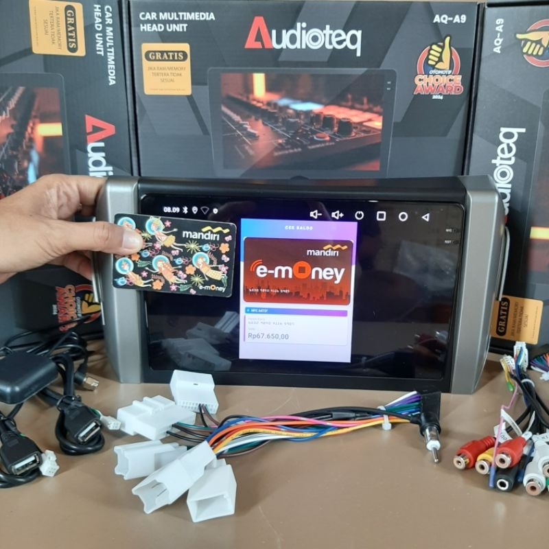 HEAD UNIT ANDROID AUDIOTEQ NFC RAM 2/64 GB ANDROID INNOVA REBORN ANDROID 9 INCH INCELL BLACK SCREEN 