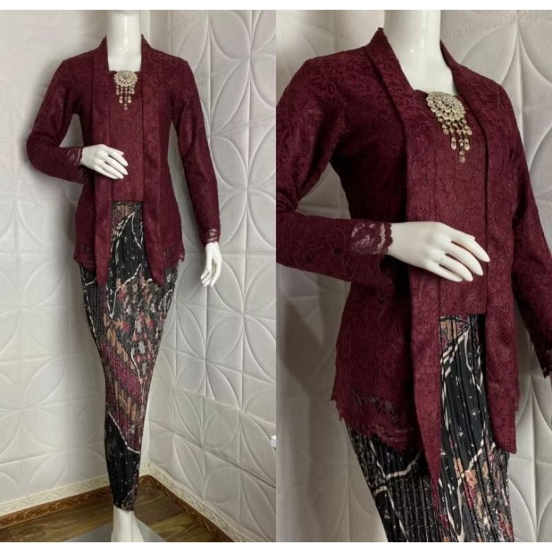 Haghia Busana - Set Kutu Baru Brokat - Kebaya Kutu Baru Modern - Kebaya Modern - Kebaya Wisuda - Keb