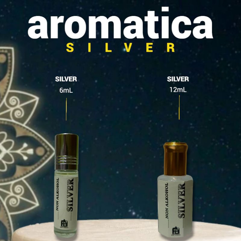 Parfum Silver 12ml & 6ml Minyak Wangi Arab Saudi Murni Non Alkohol Parfume Ibadah Sholat Bibit Murni