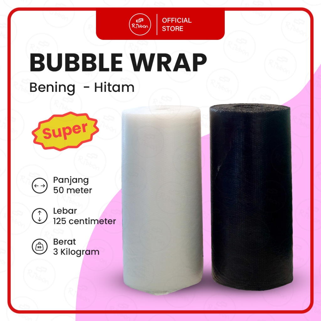 

Bubble Wrap SUPER Hitam 125cm x 50m 3kg Premium Tebal Babel Wrapping Pack Eceran Murah Clear