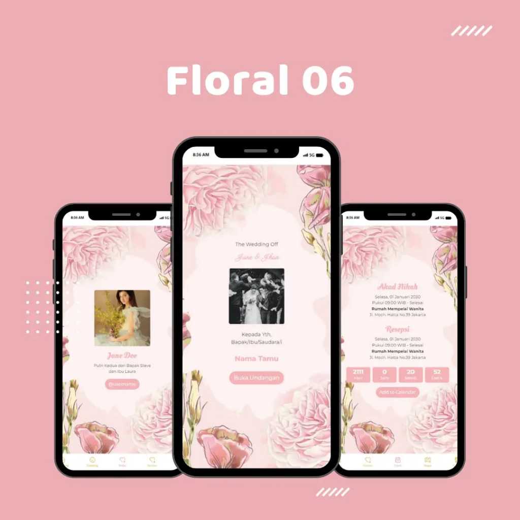 Undangan Digital | Undangan Web | Desain Floral | Wedding - Pernikahan
