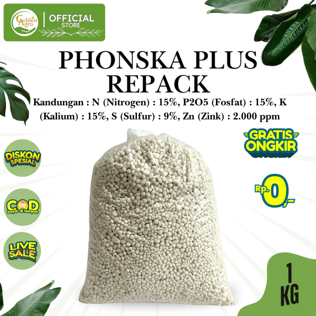 PUPUK PHONSKA PLUS 151515 1KG KG PETROKIMIA GRESIK REPACK CURAH