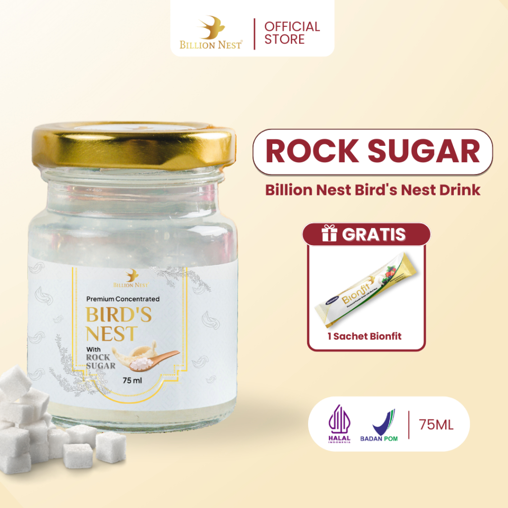 

BILLION NEST - Minuman Sarang Burung Walet - Rock Sugar Pandan - 6 Jar