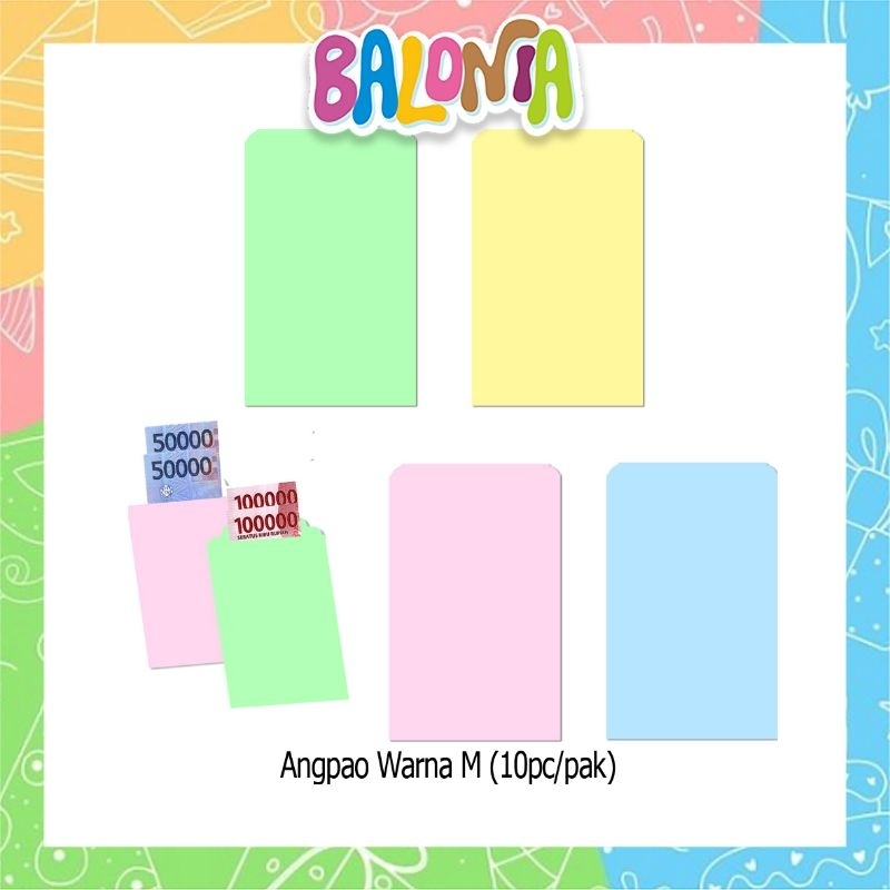 

Murah!! (1Pak isi 10Pcs) Amplop Warna Uk M, amplop polos warna, angpao serbaguna, amplop undangan