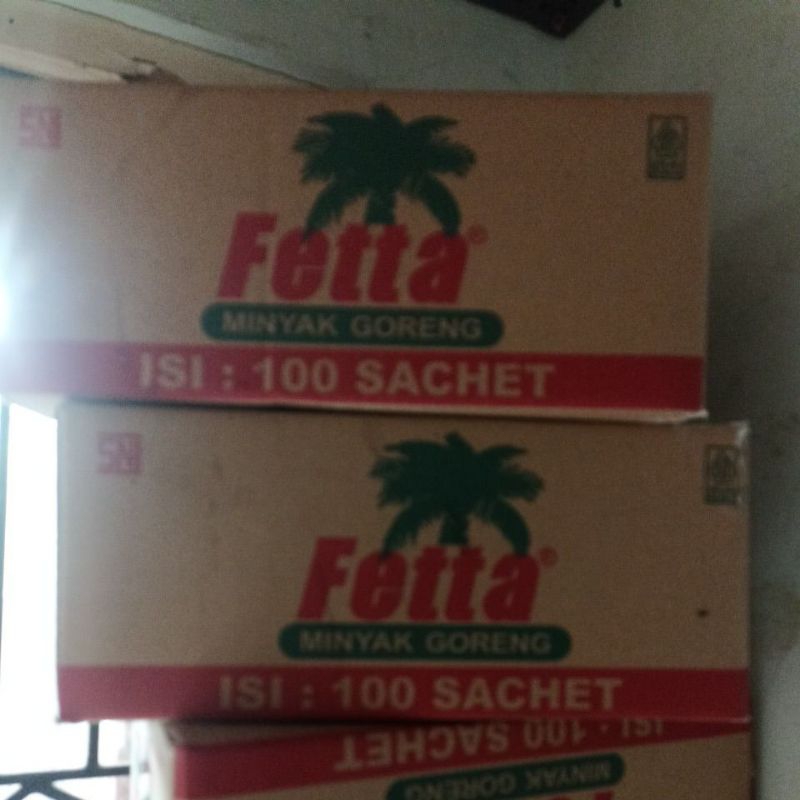 

1 dus minyak goreng fetta 10 renceng/100 sachet X 40 ml