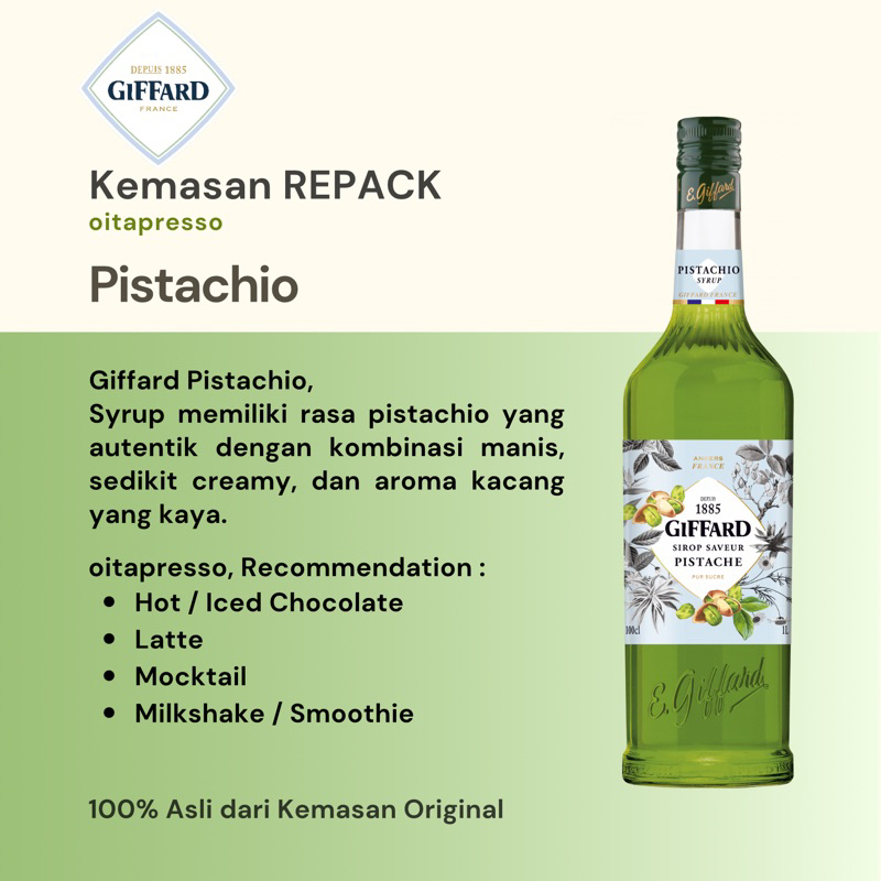

REPACK - Giffard Pistachio Syrup [30, 50, 100] g