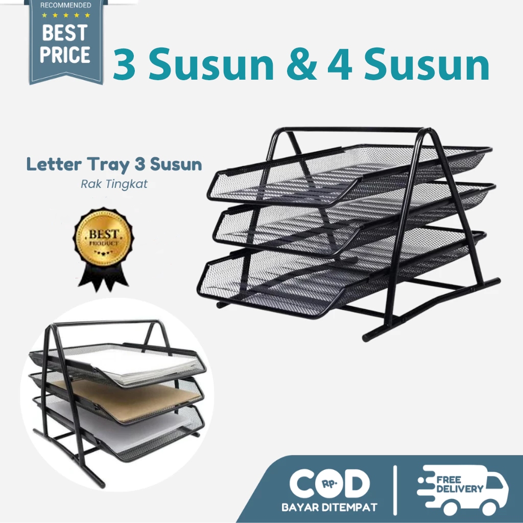 

Rak Kertas Dokumen Surat 3 Susun & 4 Susun - Paper Document Letter Tray 3 Tier & 4 Tier