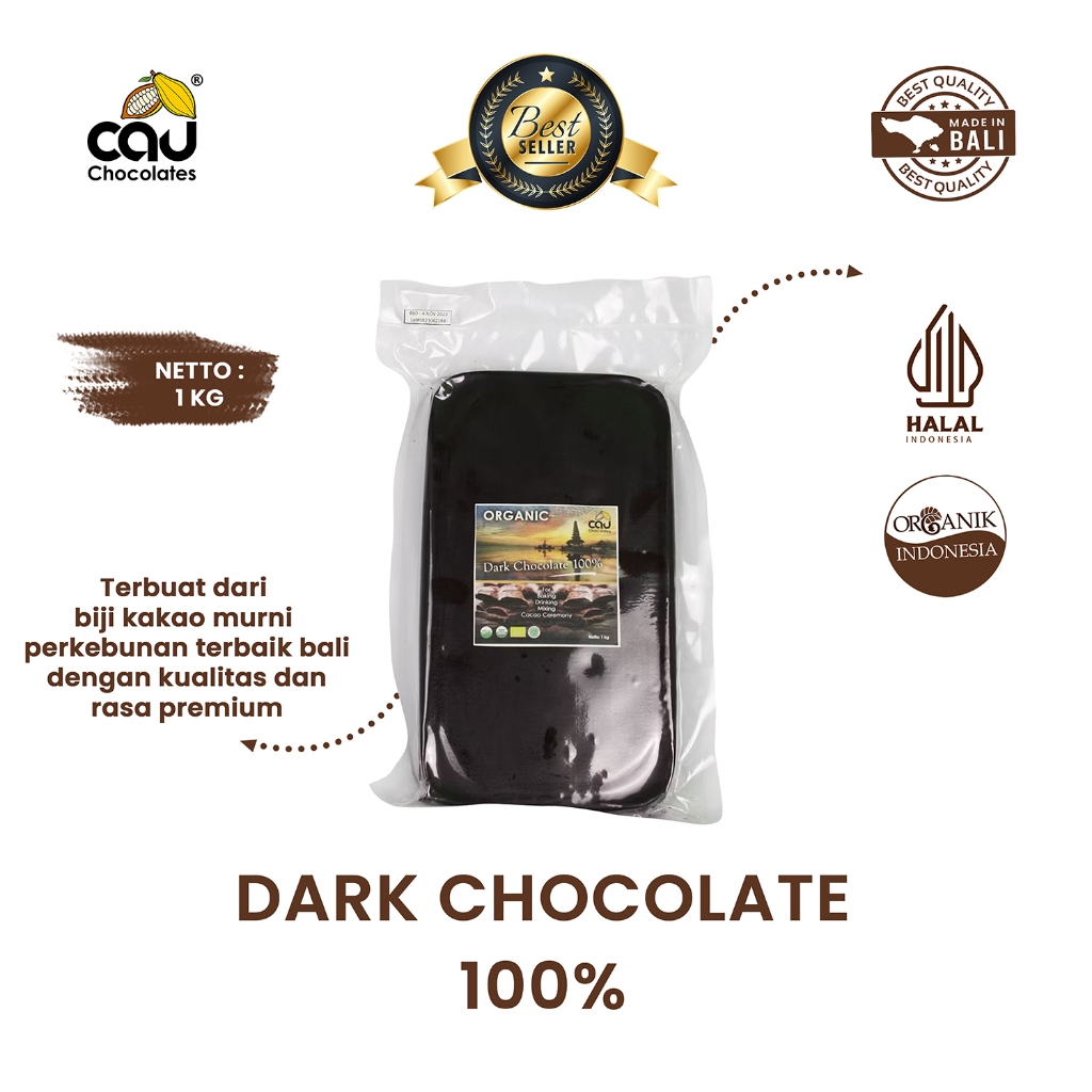 

CAU CHOCOLATES - Organic Dark Chocolate Couverture 100% - 1 kg