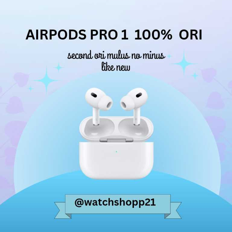 Airpods Pro 1 With Wireless Charging Case Second Original Ex Inter 100% Bergaransi
