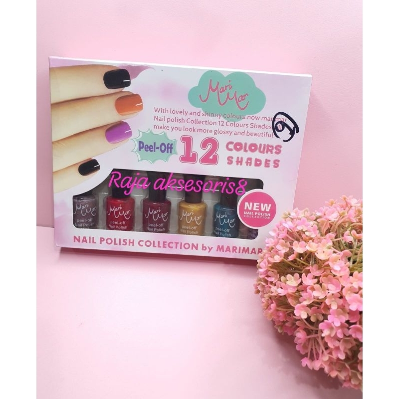 KUTEK MARIMAR PEEL OFF 12 COLOUR SHADES 1 BOX ISI 12 PCS