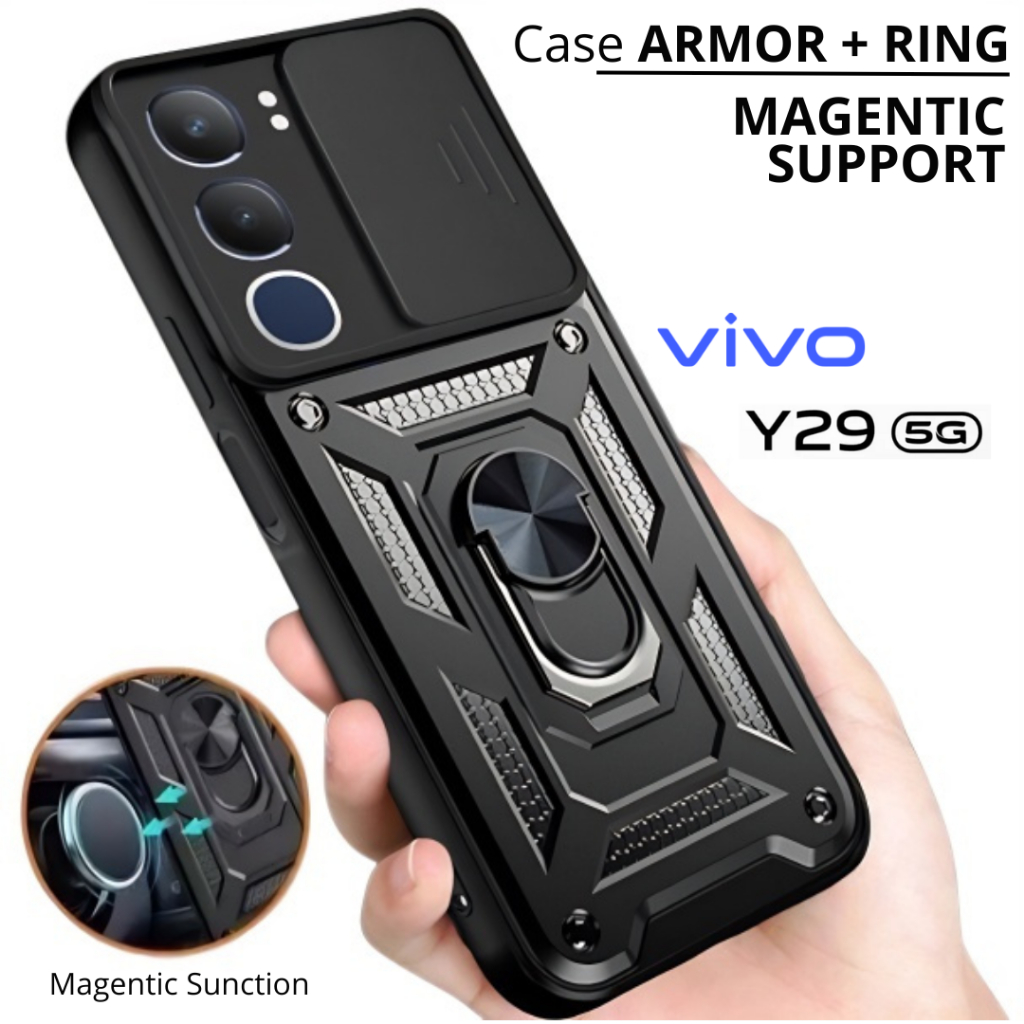 Case ARMOR RING Standing Vivo Y21D Y29 Y29S Y19S Y100 Y04 Y18 Y36 Y27 Y27S Y35 Y22 Y16 Y20 Softcase 