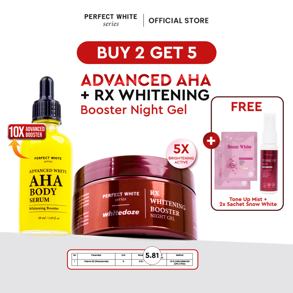 [GET 5] [Free Tone Up Mist + 2 Snow White 5gr] PERFECT WHITE RX Whitening Booster + Advanced 10X AHA