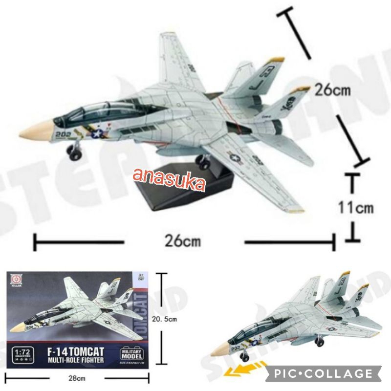 Pesawat Tempur F-14 Tomcat Model Kit Mainan Anak Rakit Puzzle
