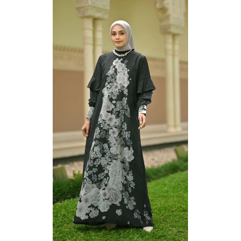 Qatar series black by vanilla hijab dress S