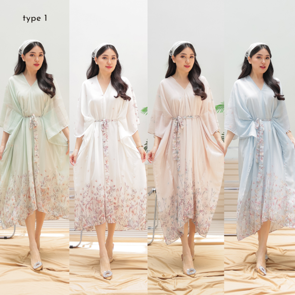 Crawlcollection Alisa Long Kaftan Dress Lebaran Idul Fitri Motif Kekinian Jumbo Friendly