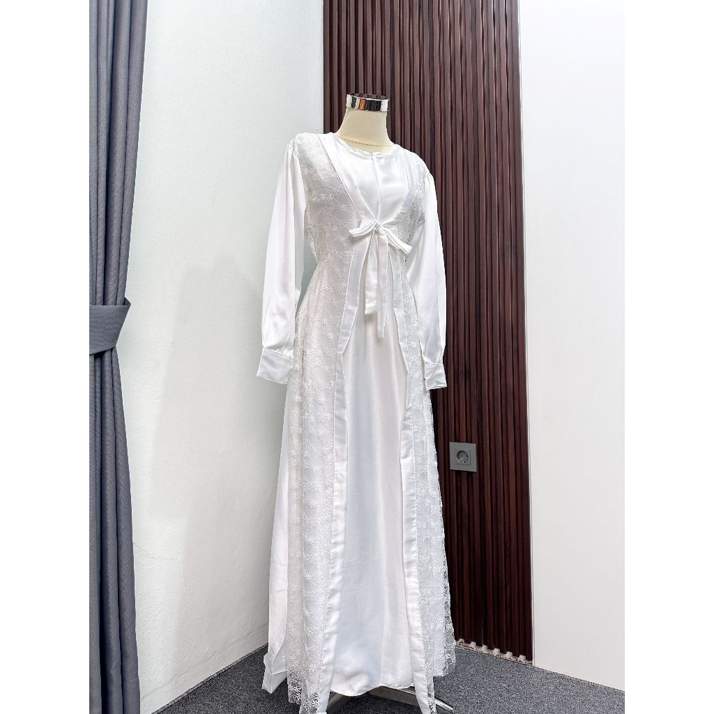 CORLA DRESS - BUSANA MUSLIM KEKINIAN - GAUN KONDANGAN - DRESS BROKAT - SATIN VELVET - ALL SIZE FIT T