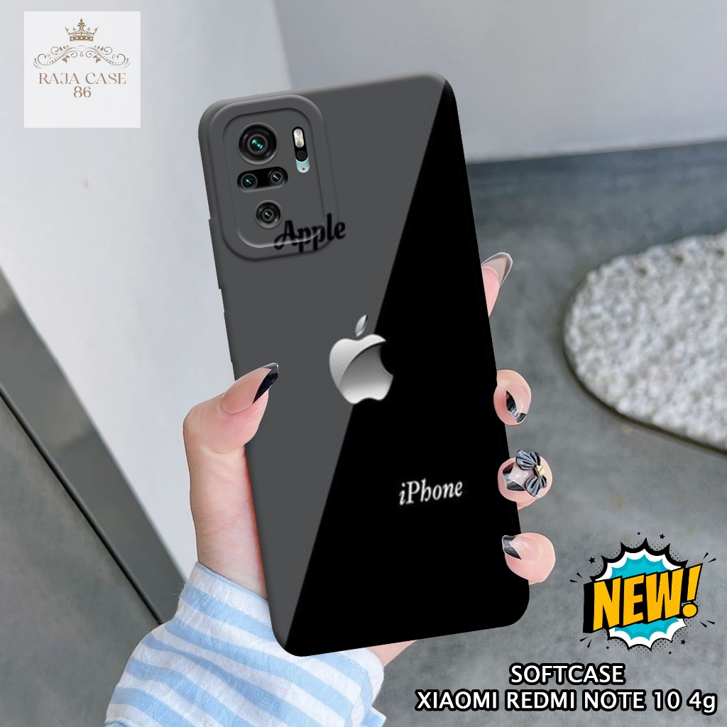 Softcase Xiaomi Redmi Note 10 4G - Rajacase - Case Redmi Note 10 4G - Motif Case Logo - Case Redmi N