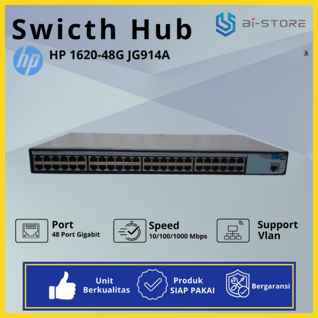 Switch Hub Gigabit 48 Port HP 1620-48G JG914A Manageable Support Vlan