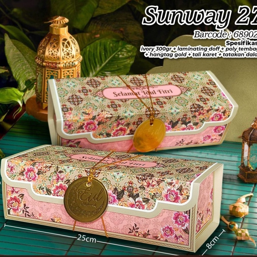 

Box Lebaran Sunway 27 Pink Hijau (25x8x8cm)4 pcs