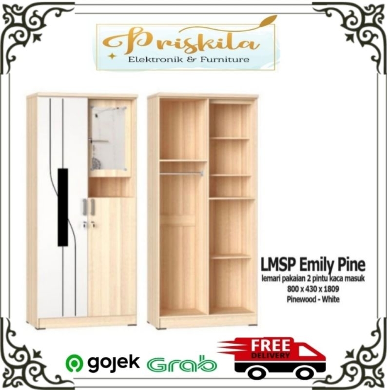Lemari pakaian LMSP EMILY / LEMARI PAKAIAN 2 PINTU / lemari 2 pintu / lemari baju gstar / FURNITURE 