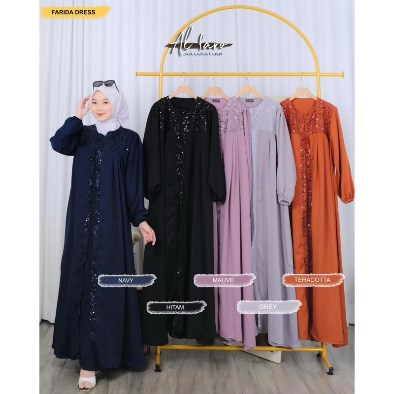 FARIDA DRESS BY AL-FARO / GAMIS PESTA MEWAH/ GAMIS PREMIUM/ GAMIS PUTIH SUPER MEWAH