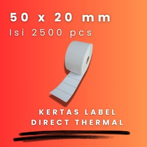 

CORE 1 INCH 50X20MM 50 X 20 MM 5X2 CM 5 X 2 CM BARCODE LABEL THERMAL DT STICKER STIKER 2500 PCS