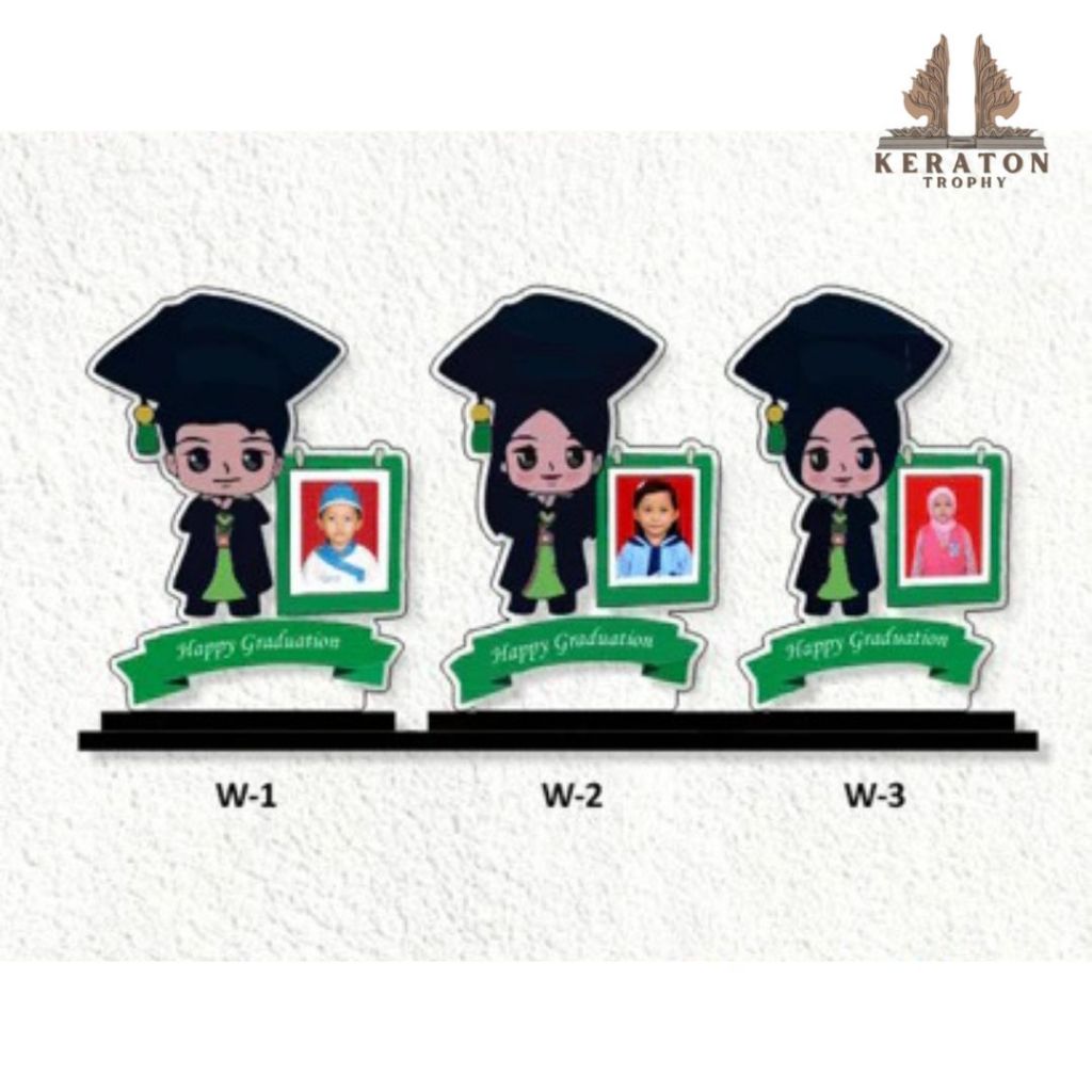 Piala Wisuda Akrilik Custom Plakat Wisuda Custom Bingkai Foto Siswa