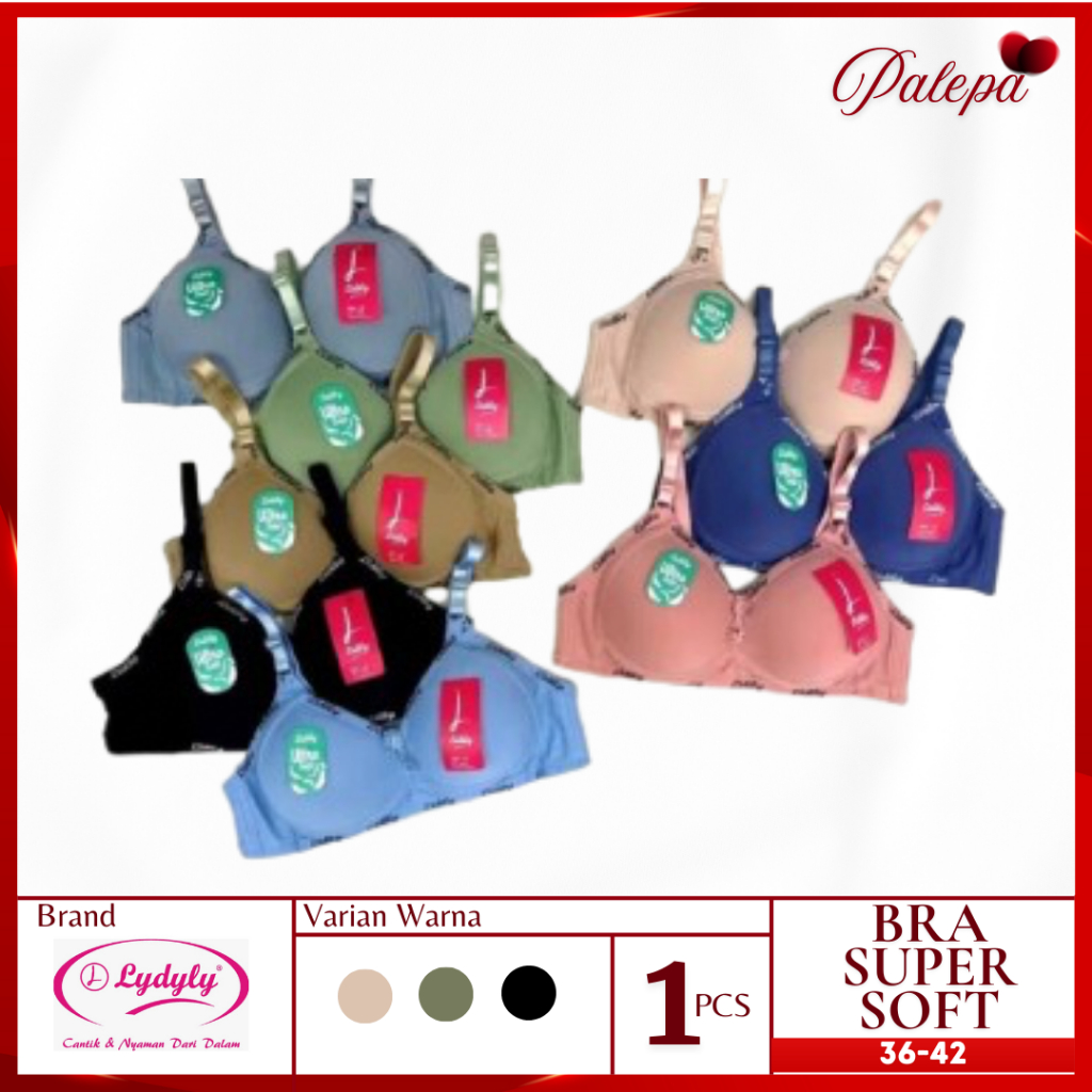 Lidily Bra/BH DD 17233 Tanpa Kawat Ultra Soft Cup C Casual Style Lembut Full Cup