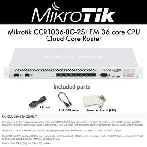 Routerboard Mikrotik CCR1036-8G-2S+EM Cloud Core Router